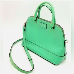 Kate Spade Green Leather Wellesley Rachelle Satchel